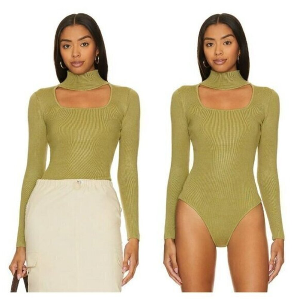 Superdown Victoria Square Neck Bodysuit - Green